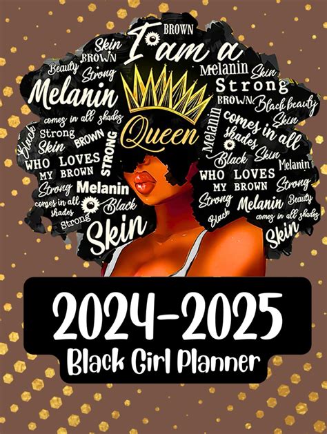 Black Girl Planner 2024-2025: 2 Years Schedule Organizer With Federal ...