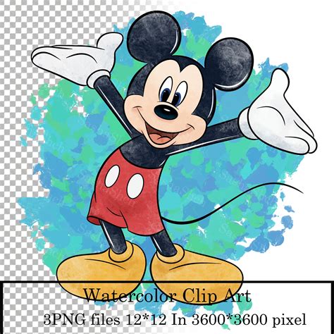 Mickey Mouse PNG, Digital Product, Color Illustrations,mickey Mouse ...