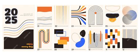 Premium Vector | Year 2025 calendar for 2025 abstract calendar a ...