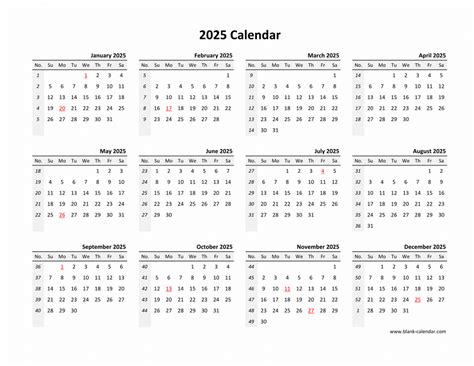 Free Printable Blank Calendar Template 2025 | Calendar 2025
