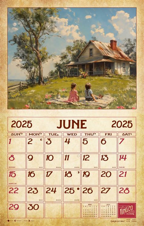 2025 Vintage Country Wall Calendar - The KING Company
