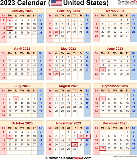 2022 Calendar 2023 Printable With Holidays Calendar Of National Days ...