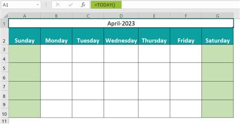 Calendar Template In Excel - Create Simple & Dynamic Calendar