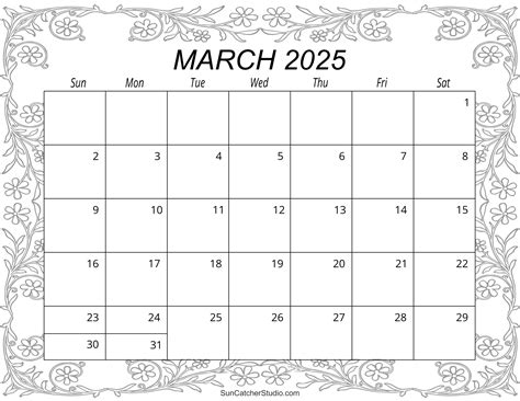 Printable March 2025 Calendar Landscape - Margene B. Whitfield