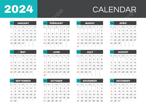 Calendario 2024 Png Dibujos 2024 Calendario Anual Png Y Psd Para