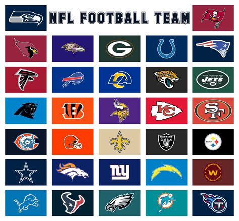 NFL Football Logos - 10 Free PDF Printables | Printablee