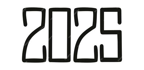 Vector 2025 ano fonte de caligrafia Letração para calendário Tipografia ...