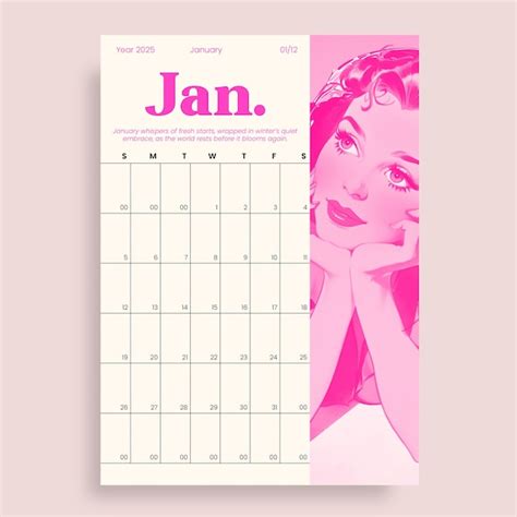Diseño de la plantilla del calendario mensual de 2025 | Vector Gratis