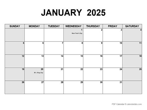 2025 Monthly Calendar PDF - Free Printable Templates