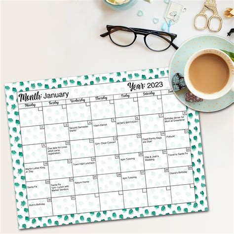 Editable & Printable Blank Calendar Pages | Perpetual Calendar ...