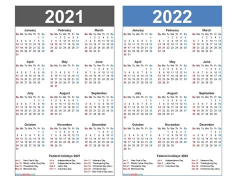 Federal Holidays 2021 Calendar | Calendar template, Blank calendar ...