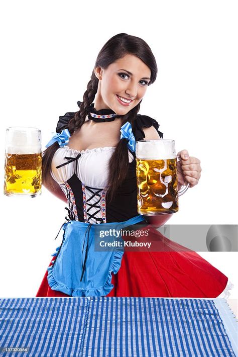 Beer Fest Bavarian Girl With Beers High-Res Stock Photo - Getty Images