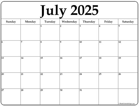 July 2025 calendar | free printable calendars