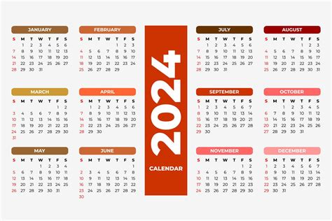 Calendario 2024 Editable Illustrator Gratis - Ora Lavena