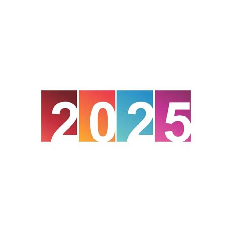White numbers 2025 inside colorful squares. 48914258 Vector Art at Vecteezy