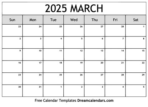 March 2025 Calendar - Free Printable with Holidays and Observances
