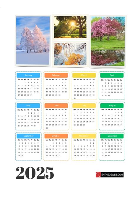 Free 2025 Printable Calendars #Free 2025 Printable Calendars | EntheosWeb