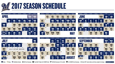 Milwaukee Brewers Printable Schedule - Customize and Print