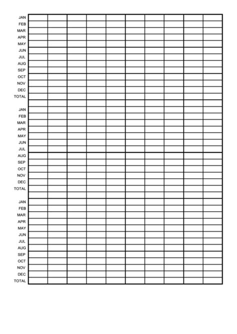 Three-Year Calendar Template printable pdf download