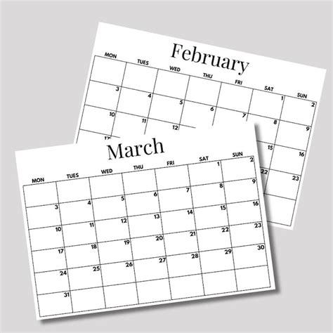 Calendar 2025-2026 Monthly Planner Landscape Minimalist A3 A4 Size ...