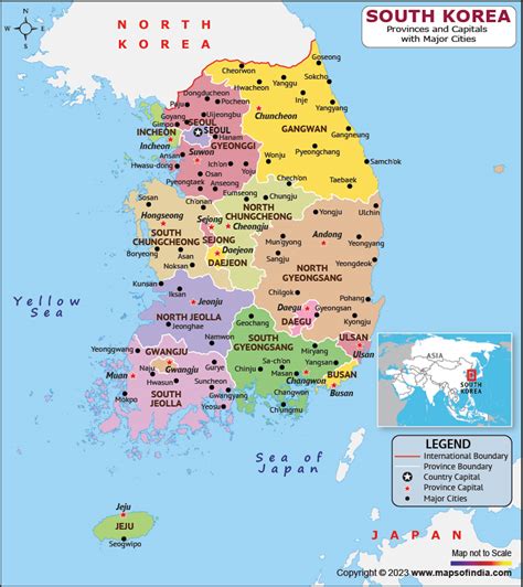 South Korea Map | HD Political Map of South Korea