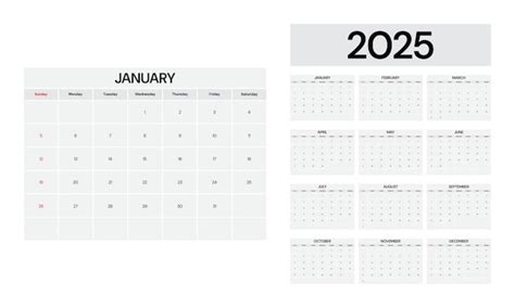 Plantilla de diseño del calendario 2025 | Vector Premium