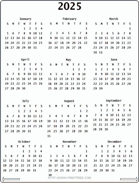 Public Domain 2025 Calendar Download - Samuele Verga