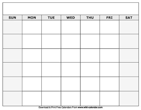 Printable Month Calendars - Customize and Print