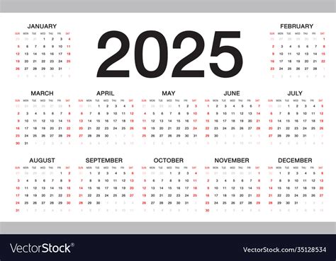 2025 Calendar With Number Of Weeks - Omar Rita