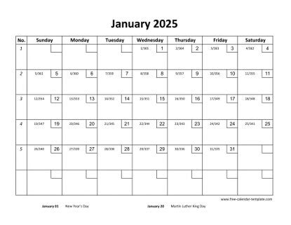 Printable Monthly Calendar 2025 | Free-calendar-template.com