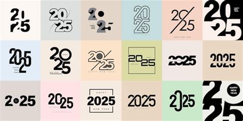 Premium Vector | Big set of 2025 number design template