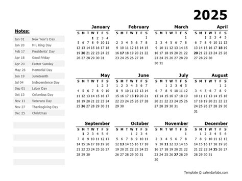 2025 Holiday Calendar Schedule Printable Version 11 - Tiff Adelina