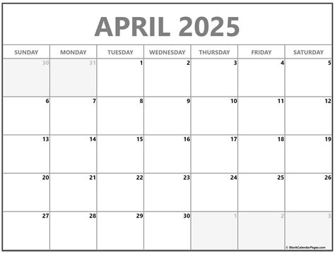 Free Printable Blank April 2025 Calendar - Rebecca C Ortiz