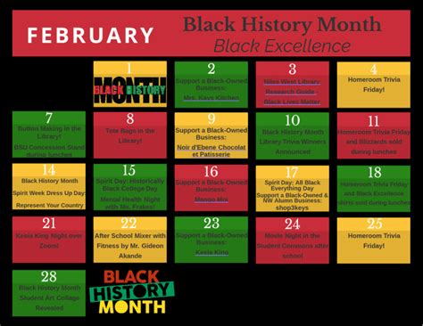 February 2025 Calendar Black History Month - Cynthia R. Schultz