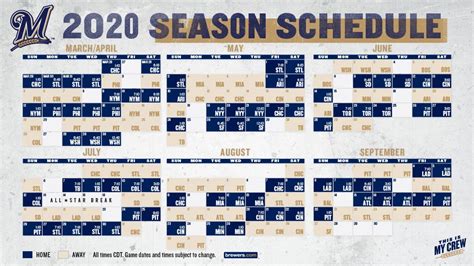 BREWERS ANNOUNCE 2020 REGULAR-SEASON SCHEDULE | by Caitlin Moyer | Medium