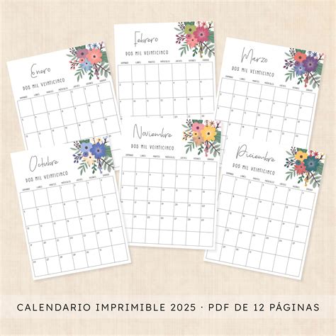 Calendario 2025 · Tidy Plans