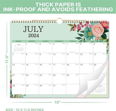 Calendario 2024-2025 - Calendario de pared 2024-2025, 15x 11.5, jul ...
