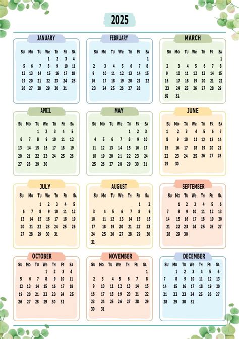 Printable Calendar 2025 One Page with Holidays (Single Page) 2025 ...