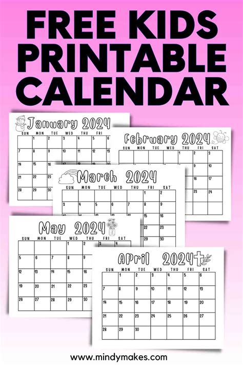 Free Printable Calendar for Kids - Dated and Undated (2024-2025 ...