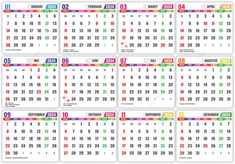 Calendário Completo 2024 Vetor Livre PNG , Calendário Completo ...
