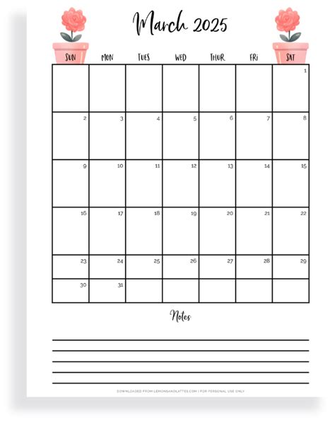 20 Cute March 2025 Calendar Printables Cute Blank March Calendar – High ...