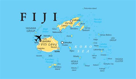 Large map of Fiji with cities | Fiji | Oceania | Mapsland | Maps of the ...