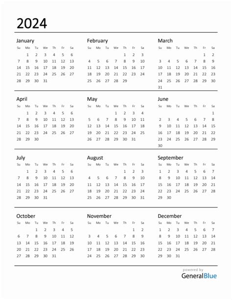 2025 Yearly Calendar Printable One Page Free Year Calendar Free Nell ...
