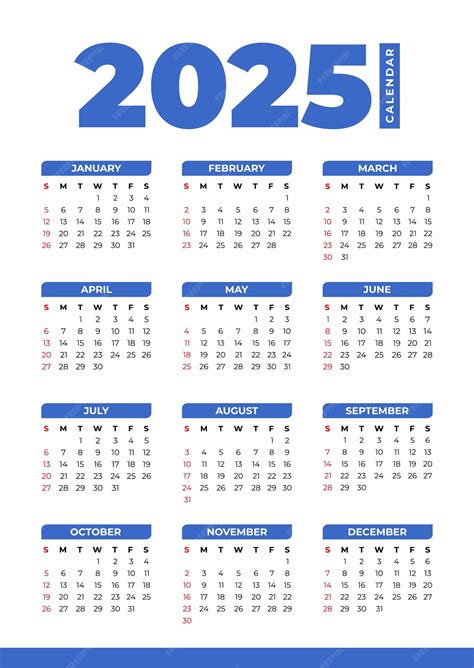 Premium Vector | 2025 Basic Calendar in White Background