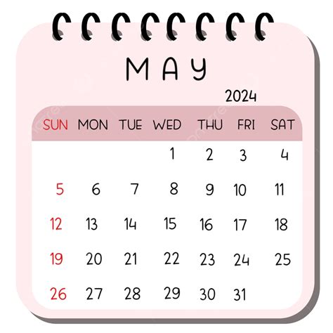 Calendario Mayo 2024 PNG ,dibujos Calendario 2024, Año Calendario 2024 ...
