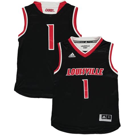 #1 Louisville Cardinals Youth Black Home Replica Basketball Jersey