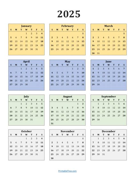 Printable Calendar 2025 One Page with Holidays (Single Page) 2025 ...