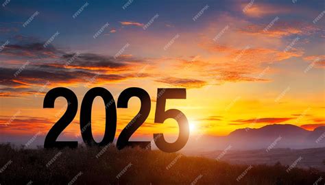 Premium Photo | New year 2025 silhouette sunset represents hope ...