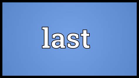 Last Meaning - YouTube