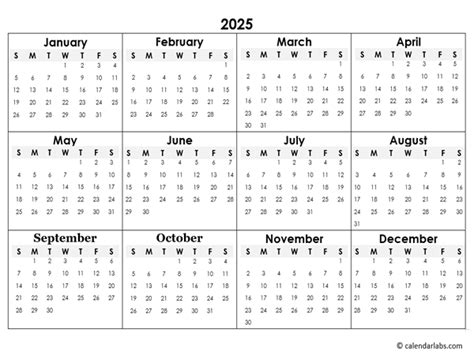 Free Printable 2025 Blank Calendar Pdf 2025 - Tom S. Brown